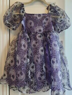 Disney Girls Jack Skellington Purple, Size Lg. (10-12) Dress